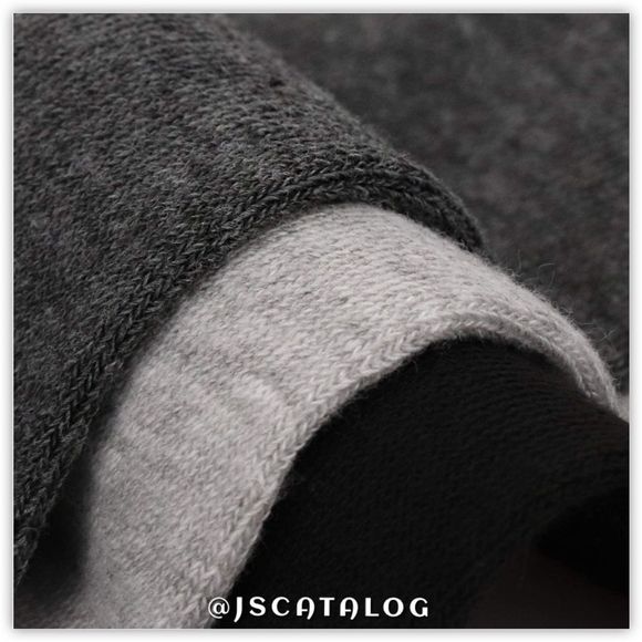 Solid Charcoal Cotton Thigh High Socks OS - Picture 3 of 5